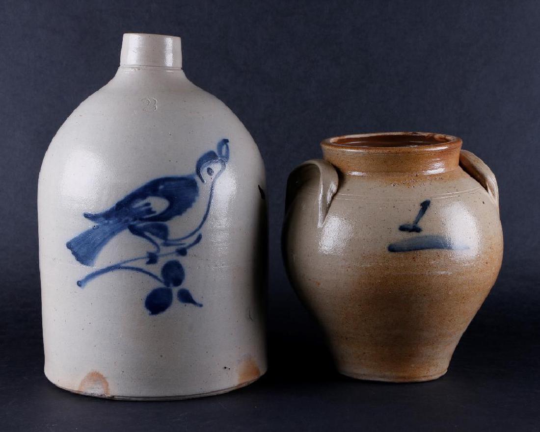 N CLARK & CO LYONS STONEWARE CROCK & 2 GALLEON JUG (1 of 6)