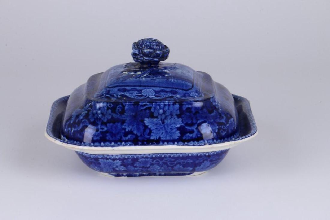 WOOD STAFFORDSHIRE BLUE & WHITE TRANSFER VEGETABLE DISH (1 of 7)