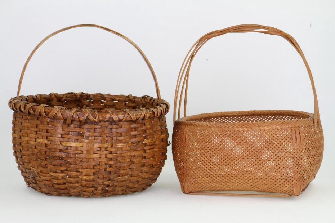 AMERICAN SPLIT CANE BASKET AND AN ASIAN BASKET (1 of 3)