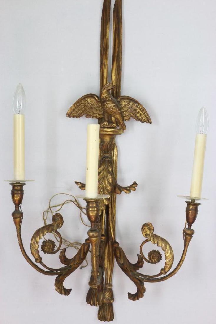 PAIR OF NEOCLASSICAL STYLE GILTWOOD WALL LIGHTS (1 of 10)