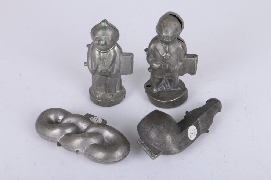 4 SCHALL PEWTER GENTLEMAN INTERESTS ICE CREAM MOLDS (1 of 7)