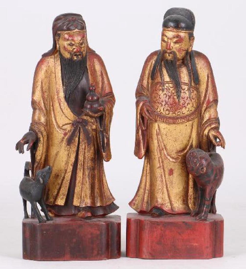 ASIAN CARVED WOOD FIGURES (1 of 7)