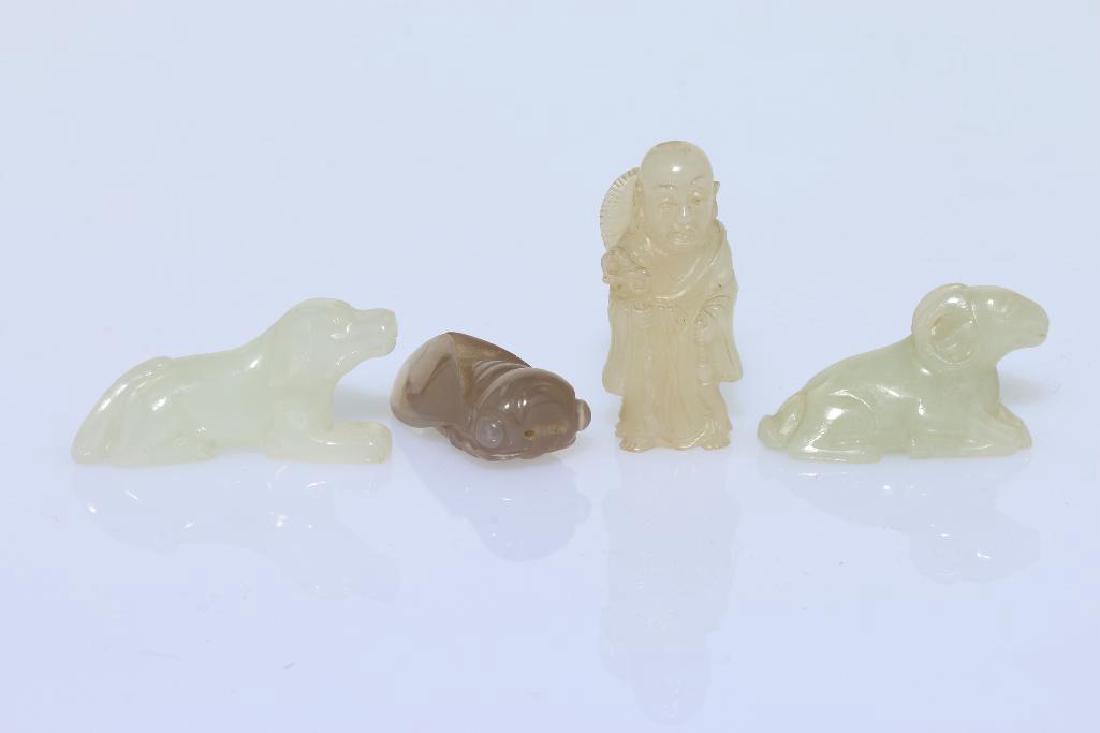A GROUPING CARVED WHITE JADE & OTHER (1 of 2)