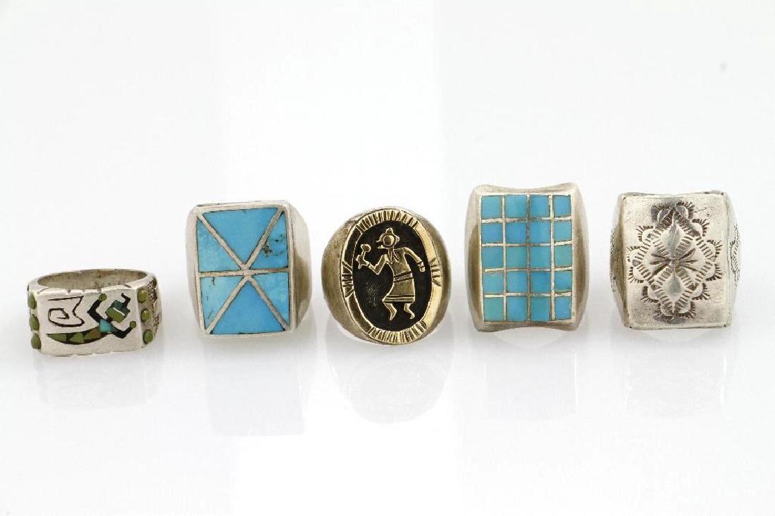 SOUTHWEST NATIVE AMERICAN SILVER RINGS (1 of 4)