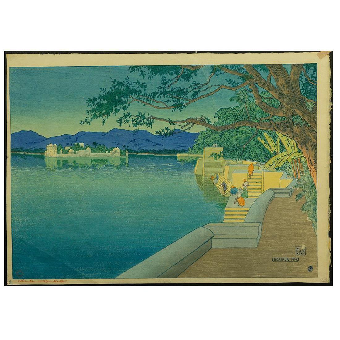 CHARLES BARTLETT (1860-1940): Japanese Woodblock Print Height: 11 1/4 inches Width: 16 inches
