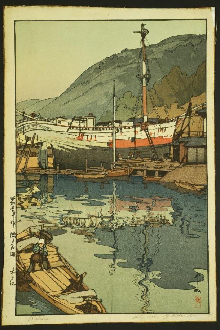 YOSHIDA HIROSHI (1876-1950): Japanese Woodblock Print Block signed Height: 15 3/4 inches Width: 10 3/4 inches