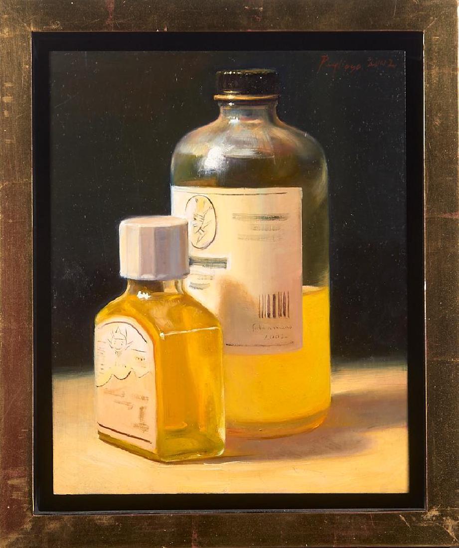 Christopher Winter Pugliese (born 1968): Artist: Christopher Pugliese Signature: Signed top right Size: Artwork: 10 x 8 Frame: 12.5 x 10.5 Created: 2002 Medium: Oil on panel