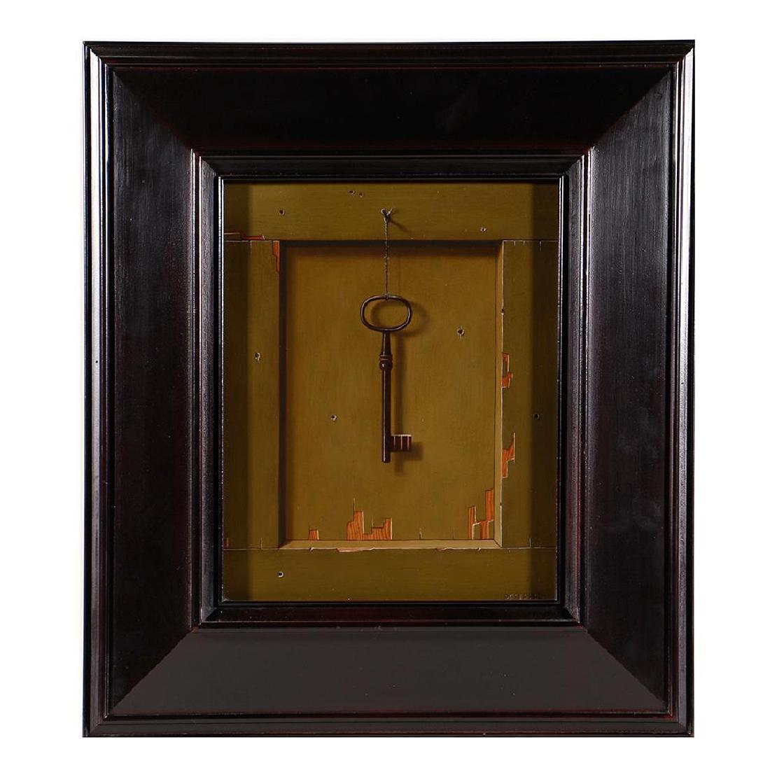 Jacob Pfeiffer (born 1972): Artist: Jacob Pfeiffer Title: The Key Signature: Signed bottom right Size: Artwork: 10 x 8 Frame: 15 3/4 x 13 3/4 Created: 2001 Medium: Oil on panel