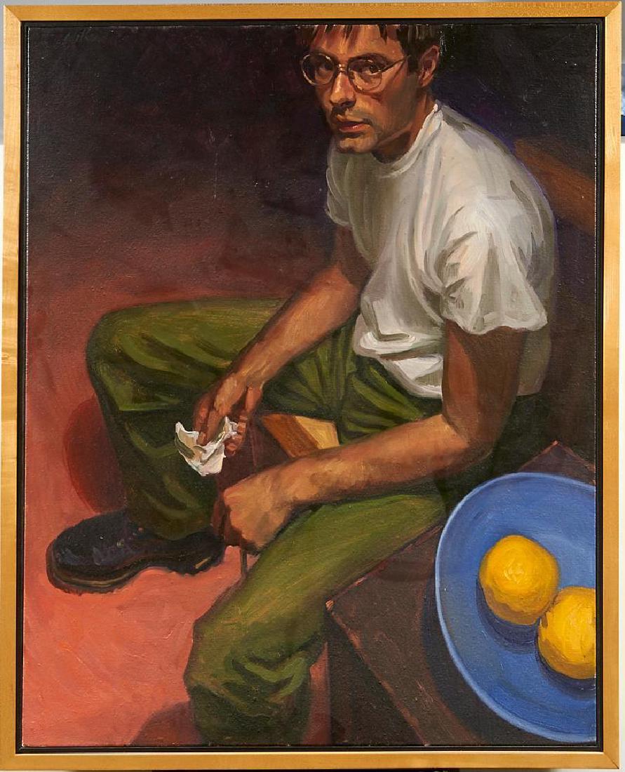 Jason Gaillard (20th century): Artist: Jason Gaillard Title: Self Portrait Signature: Signed bottom left Size: Artwork: 30 1/2 x 24 Frame: 32 1/4 x 26 Medium: Oil