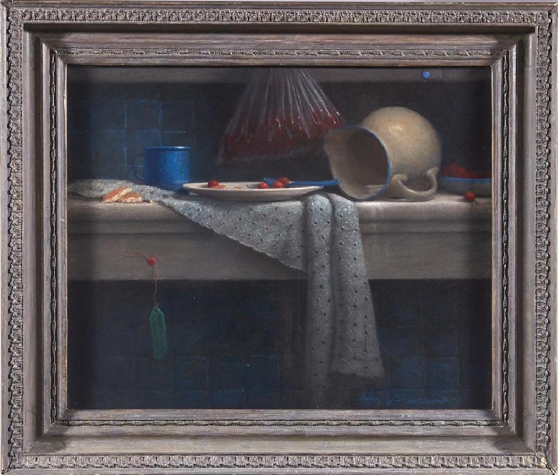 William Norton Swetcharnik (born 1951): Title: Wiliam Norton Swetcharnik Signature: Signed bottom right Size: Artwork: 18 1/2 x 22 1/4 Frame: 23 1/2 x 27 3/4 Created: 1984 €‹Medium: Oil on panel