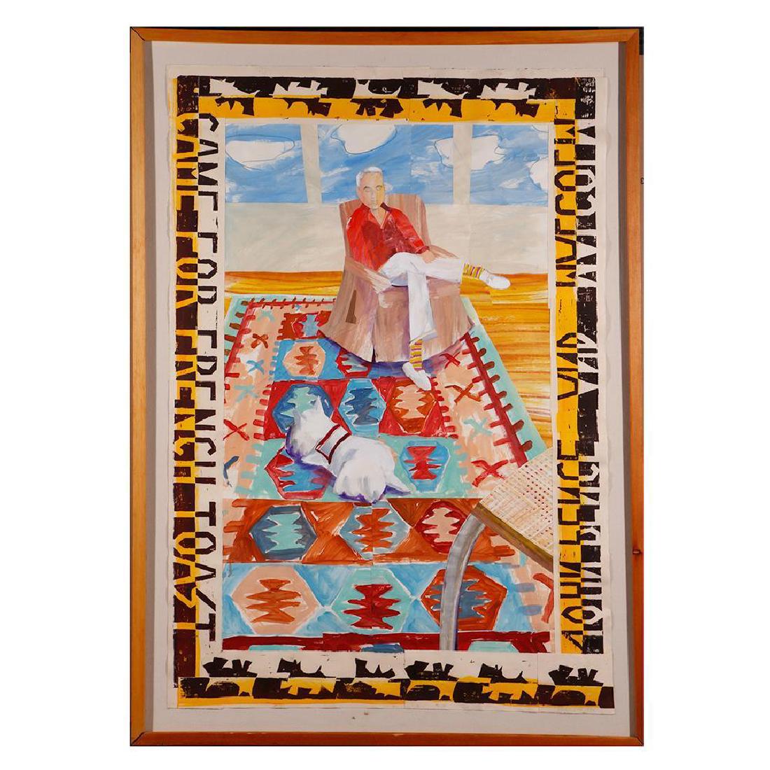 Michael Paulson (20th/21st century): Artist: Michael Paulson Title: Portrait of John Pence Signature: Signed bottom right Size: Artwork: 52 x 37 Frame: 58 1/2 x 42 3/4 Created: 1988 Medium: Oil