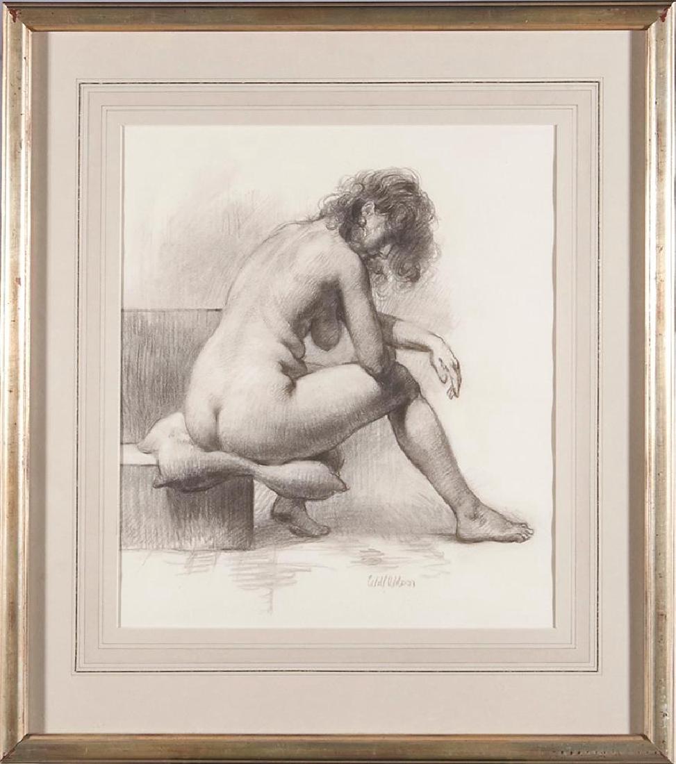 Will Wilson (born 1957): Artist: Will Wilson Title: Study for Elaine Signature: Signed bottom right Size: Artwork: 18 x 16 Frame: 27 1/2 x 24 3/4 Created: 1984 Medium: Charcoal on paper