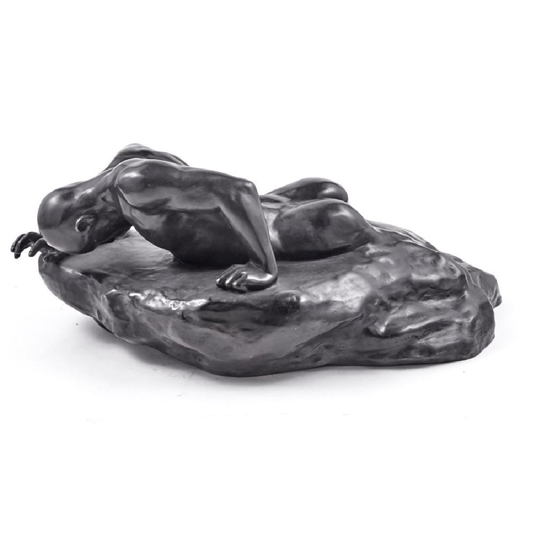 Eric Goulder (born 1964): Artist: Eric Goulder Title: Nude Figurative Sculpture Signature: Signed Size: Artwork: 10 x 30 x 20 inches Medium: Bronze