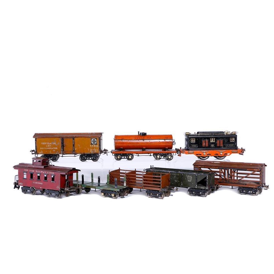 Ives Standard Gauge 3236 Locomotive with 7 Freights (1 of 5)