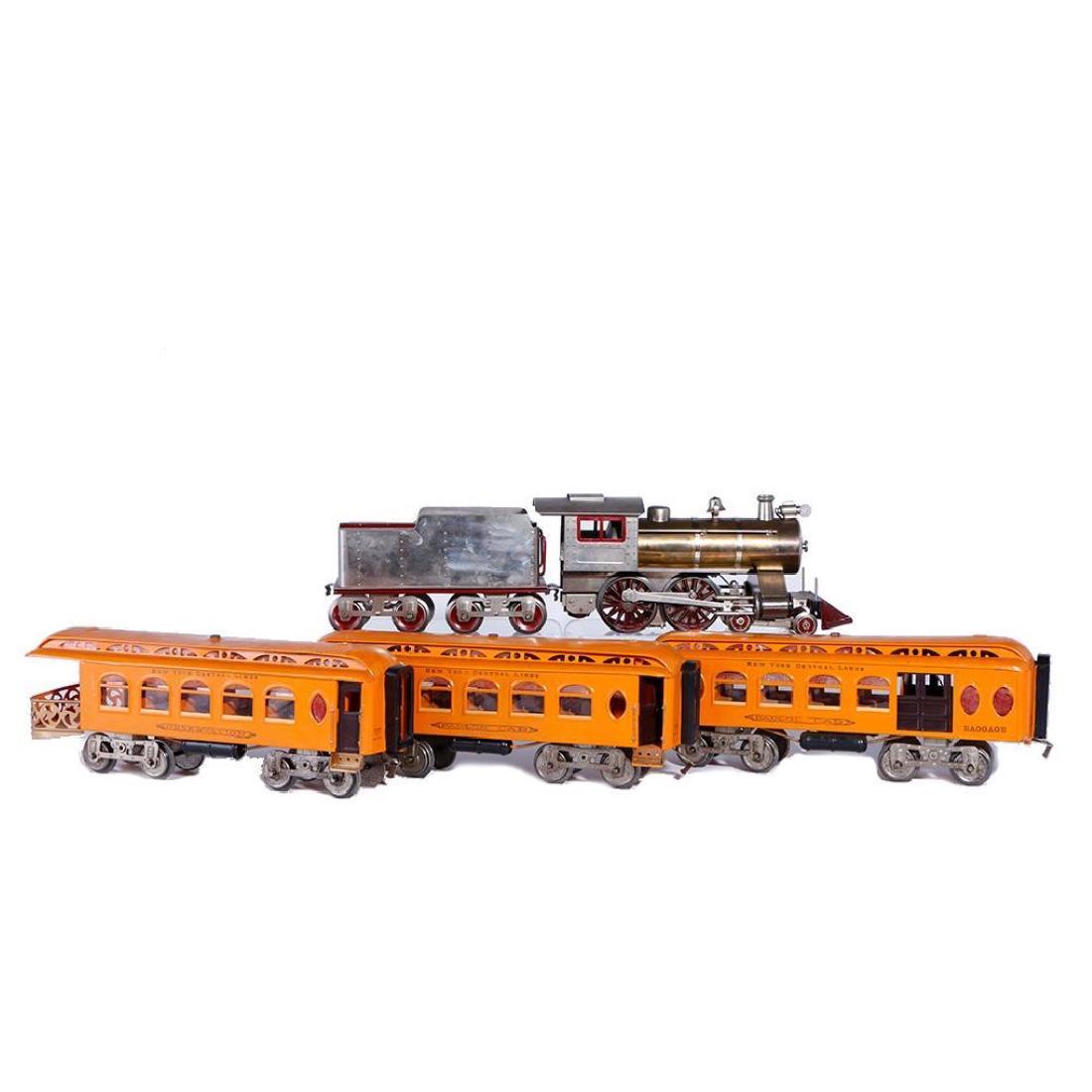 Lionel Std Gauge 7 Thin Rim Steam Loco with Orange Cars (1 of 5)