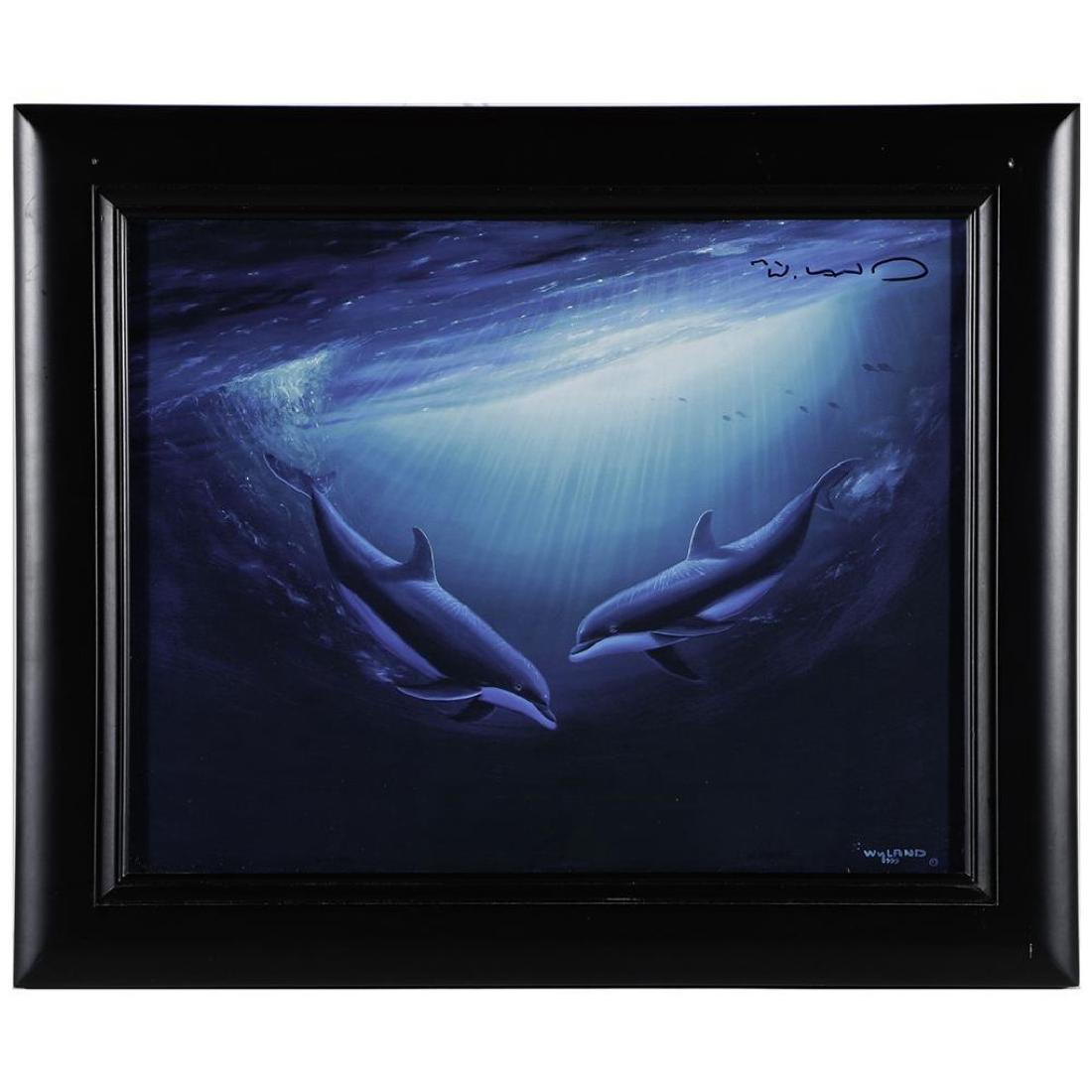 Robert WYLAND (1956): Artist: Robert Wyland Title: Meeting of the Minds Signature: lower right margin Artwork: 10 1/2 x 13 1/2 inches Frame: 14 x 17 inches Created: 1999 Medium: Lithograph