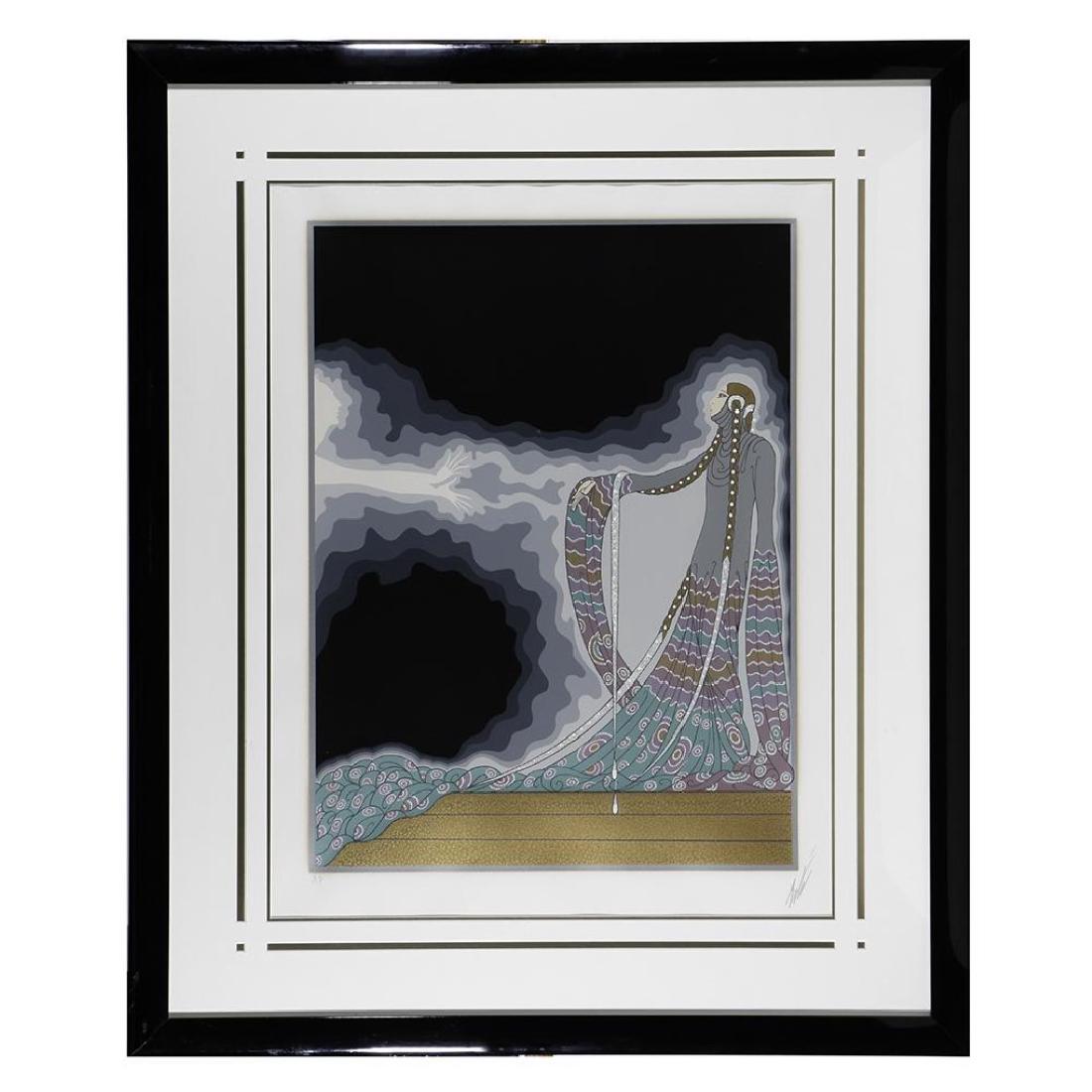ERTÉ (1892-1990): Artist: Erté Signature: Lower right margin Artwork: 22 3/4 x 17 inches Frame: 35 x 29 inches Medium: Color serigraph, AP