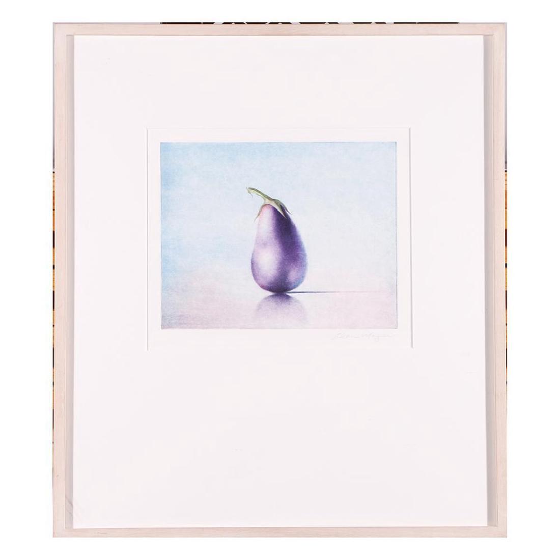 Alan MAGEE (1947): Artist: Alan Magee Title: Eggplant Signature: Lower right margin Artwork: 8 x 9 3/4 inches Frame: 21 1/2 x 18 3/4 inches Created: 1984 Medium: Color monotype with drawing