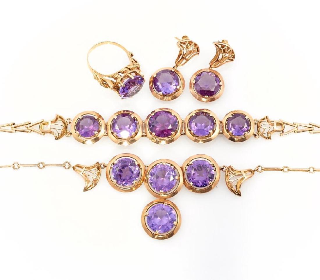 Victorian gem-set and 14k gold suite (1 of 5)