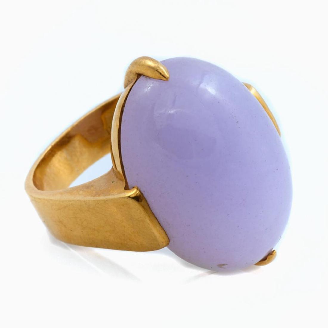 Lavender jade and 18k gold ring, Gumps (1 of 3)