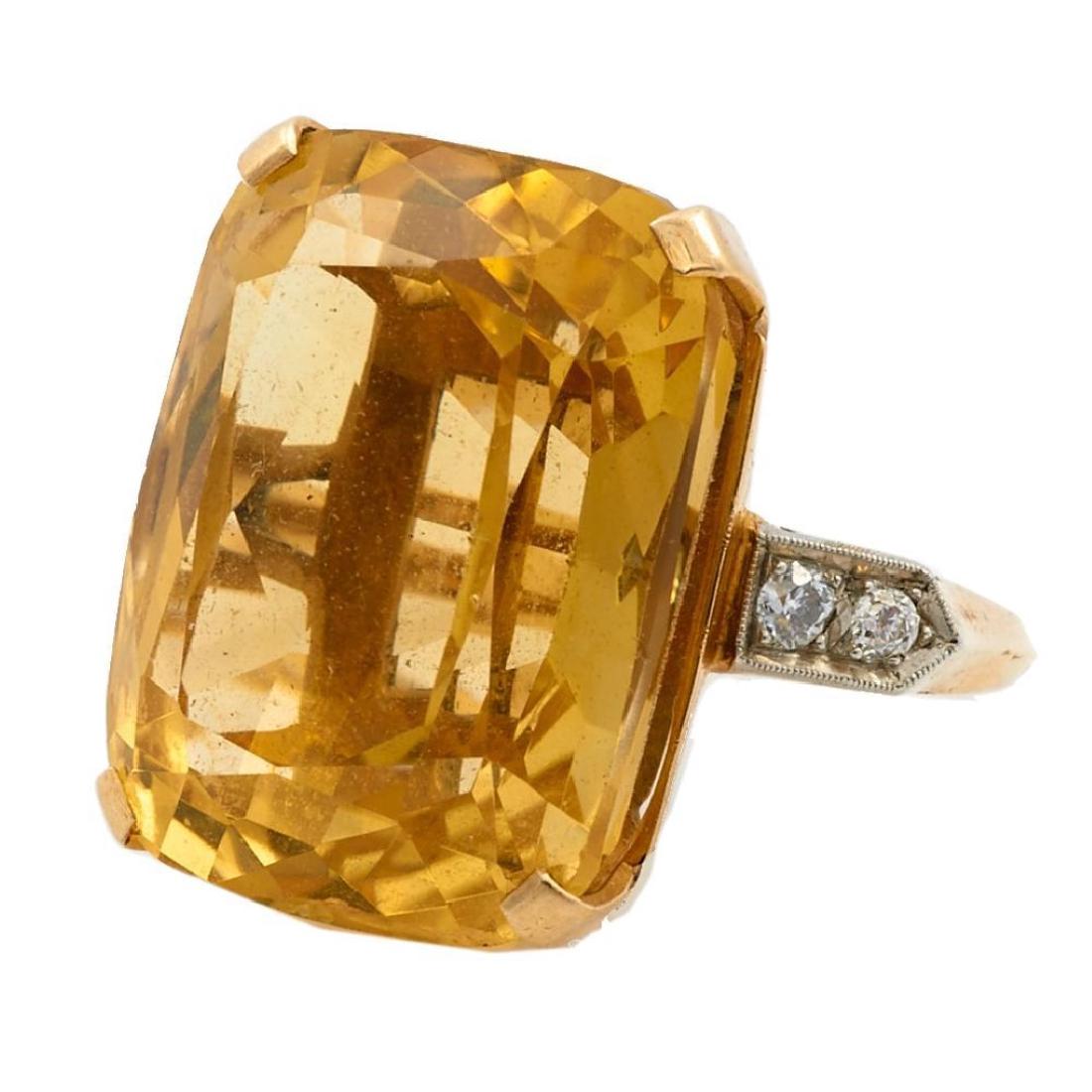 Citrine, diamond and 14k gold ring (1 of 3)