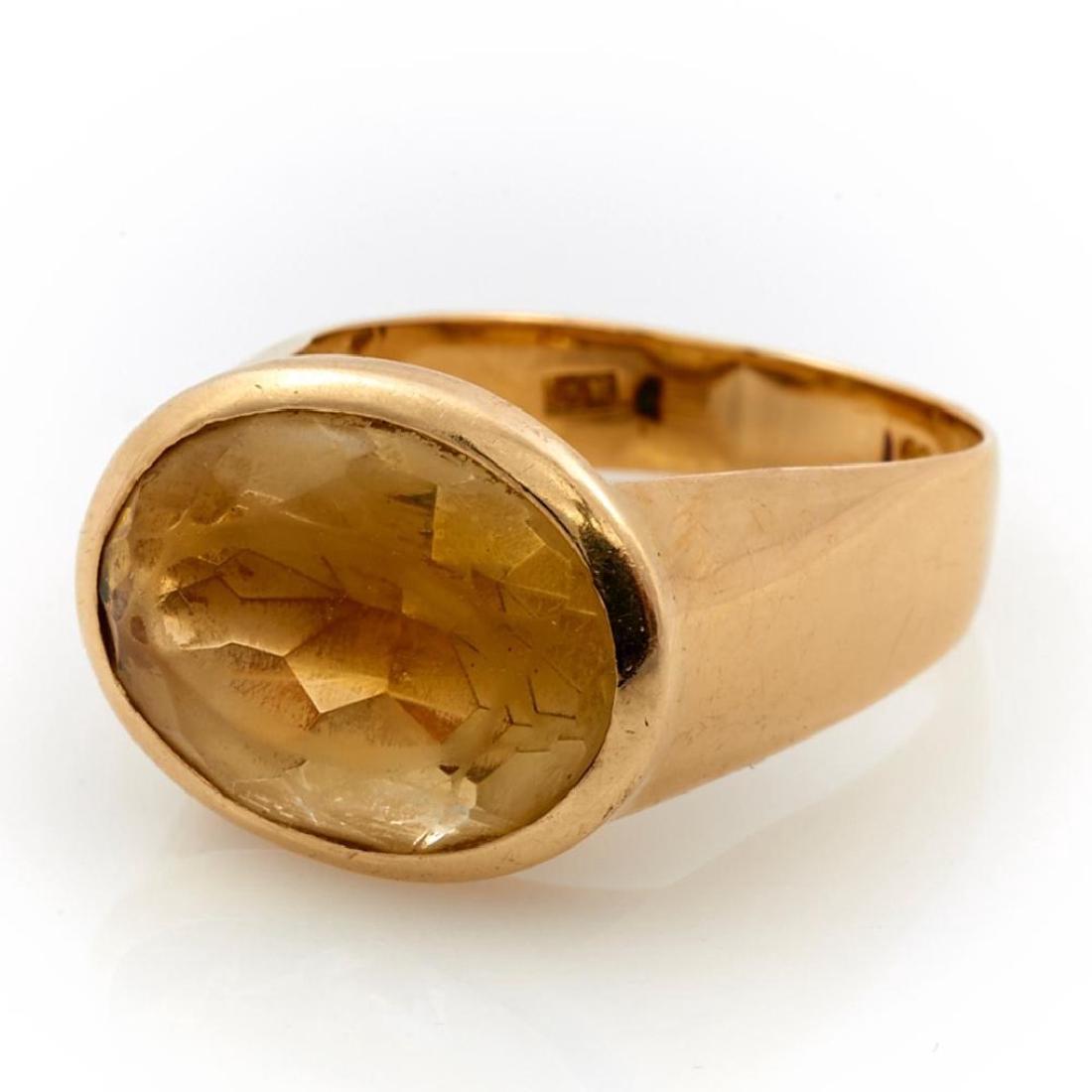 Citrine and 18k gold ring, English (1 of 3)