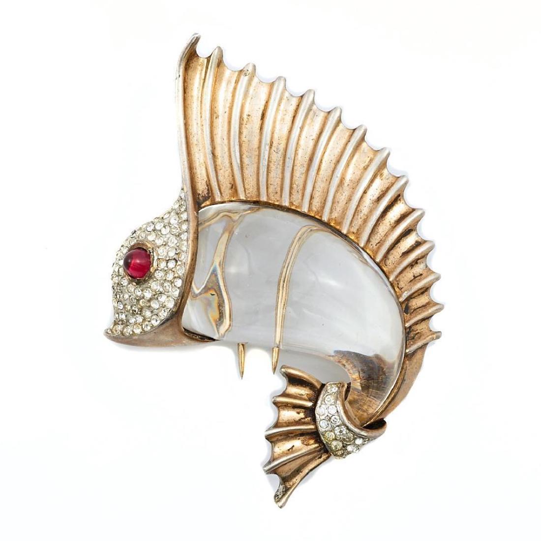 Trifari Jelly Belly Sailfish Clip Brooch, N. Bel Geddes (1 of 2)