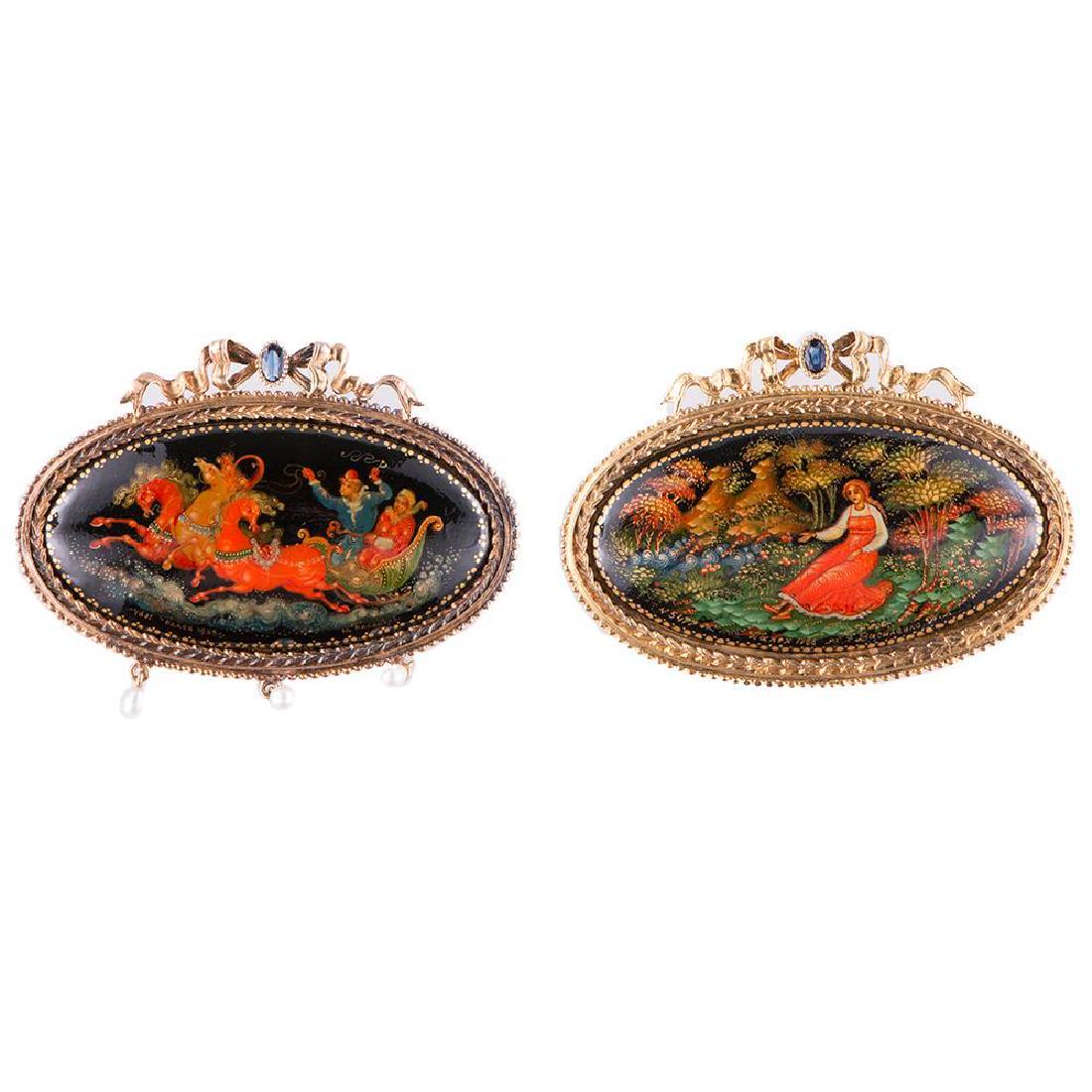 Russian Lacquer Jewelry (1 of 6)