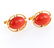 Pair of coral and 14k gold cufflinks