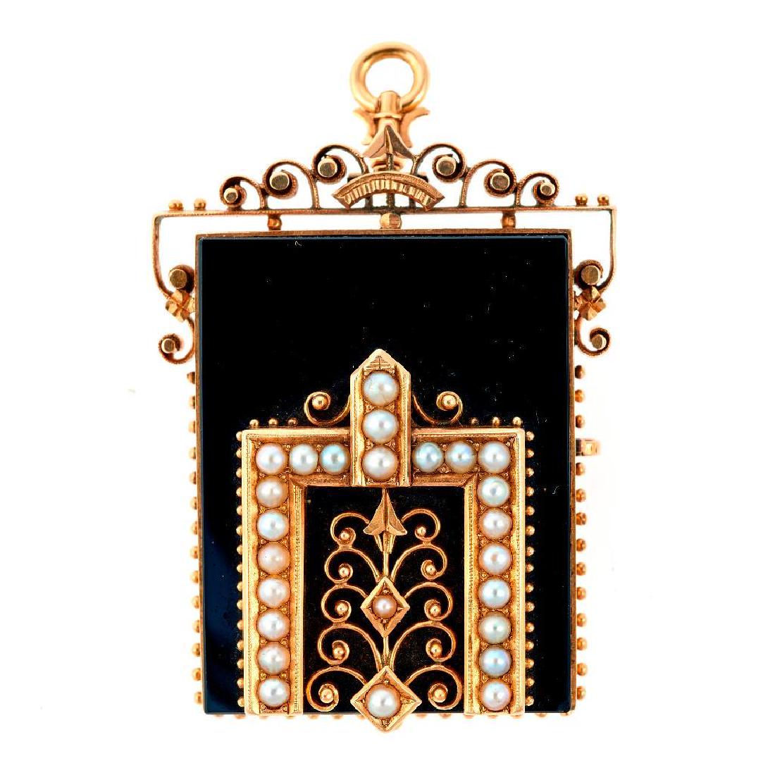 Victorian gem-set and 14k gold brooch-pendant (1 of 1)