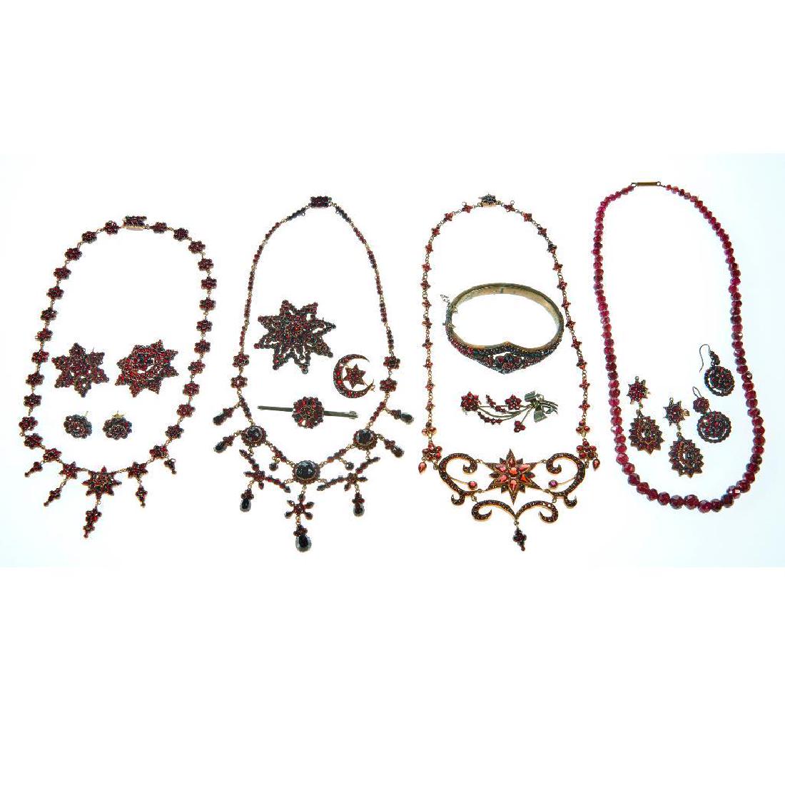 Collection of Bohemian garnet jewelry (1 of 3)