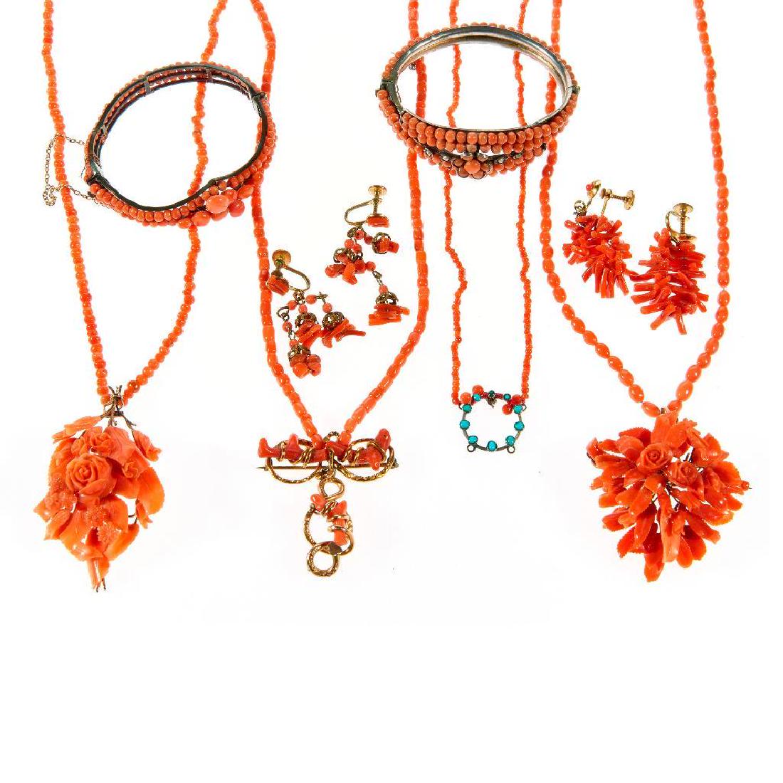 Collection of coral and metal jewelry (1 of 1)