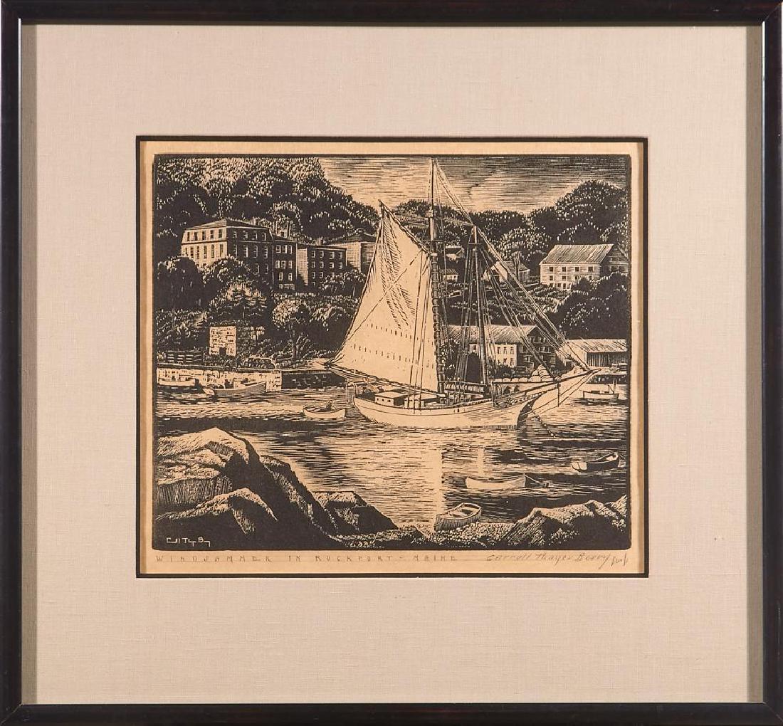 Carroll Thayer Berry (1886 - 1978): Artist: Carroll Thayer Berry (1886 - 1978). Signature: Bottom right. Size: Artwork: 10 1/2 x 12 3/4 inches. Frame: 18 1/4 x 19 3/4 inches. Medium: Vintage Wood Block Print.