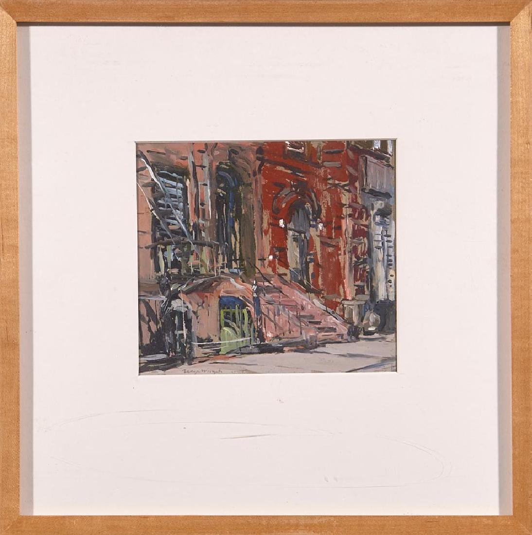 George Wingate: Artist: George Wingate. Title: City. Signature: Signed bottom left. Size: Artwork: 5 1/2 x 6 1/4 inches. Frame: 12 3/4 x 13 inches. Medium: Oil on paper.