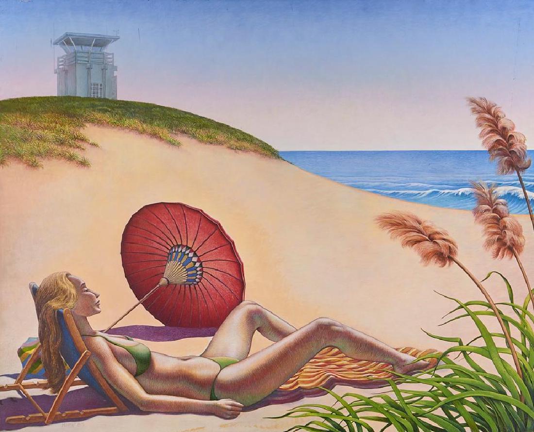 Michael Bergt (born 1956): Artist: Michael Bergt (born 1956). Signature: signed bottom left. Size: Artwork: 26 x 32 inches. No Frame. Created: 1985. Medium: Oil on Canvas