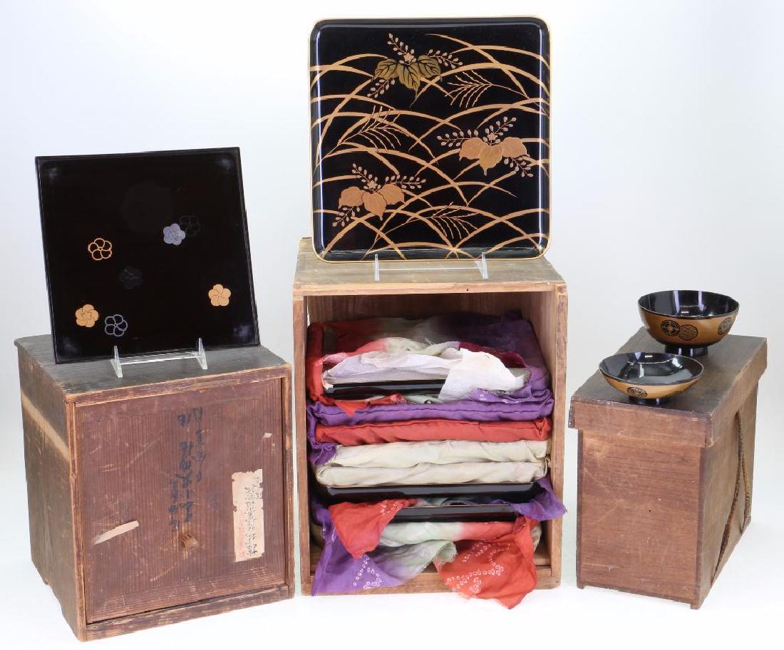 A SET OF LACQUER TRAYS (1 of 2)