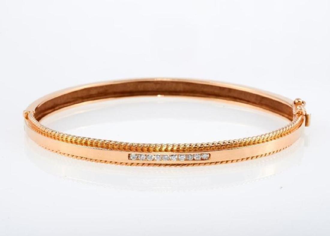 Diamond and 14k gold bangle bracelet (1 of 1)