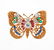 Diamond and gem-set, 18k gold butterfly brooch