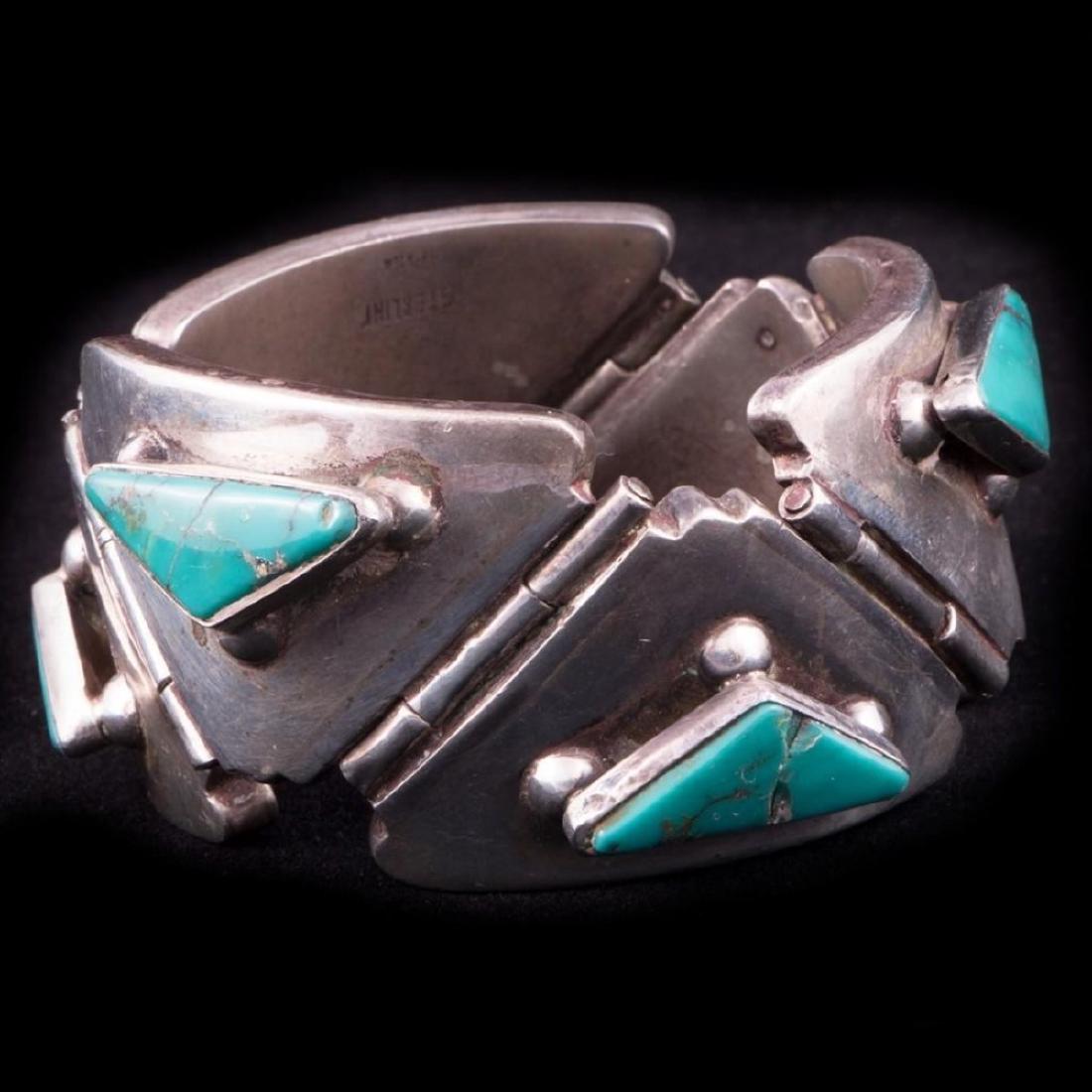 Southwest Style Sterling Turquoise Bracelet (1 of 3)