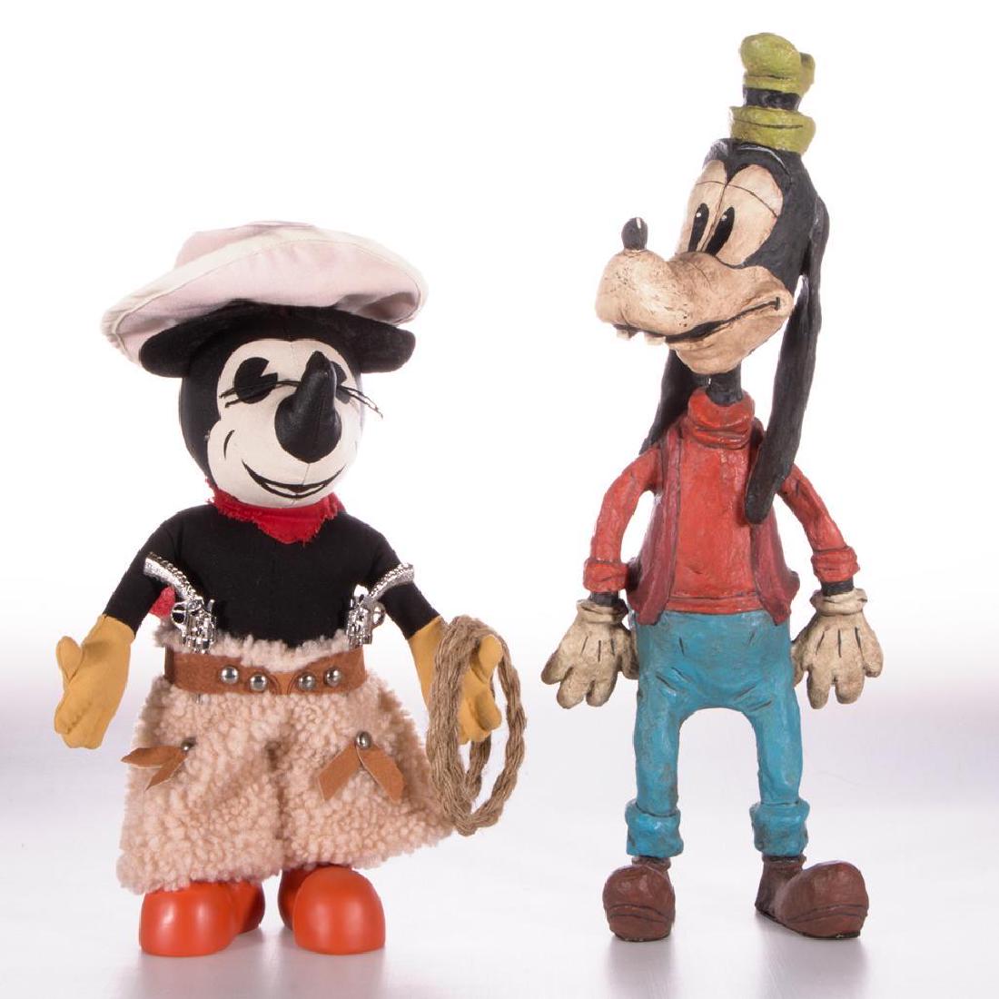 DISNEY COLLECTIBLES: Disney collectibles including an early rendering of Mickey Mouse the other "goofy" both with original boxes.