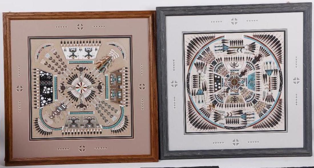 TWO NAVAJO SAND PAINTINGS (1 of 3)