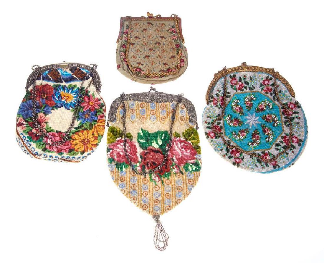 Four Victorian glass bead purses (1 of 1)