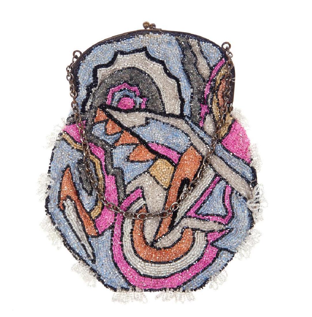 Art deco glass beaded purse (1 of 1)