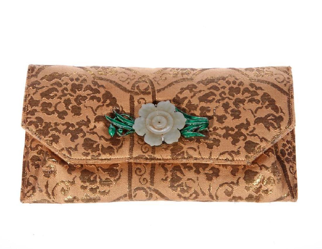 Gump's vintage jade and brocade envelope style purse (1 of 1)