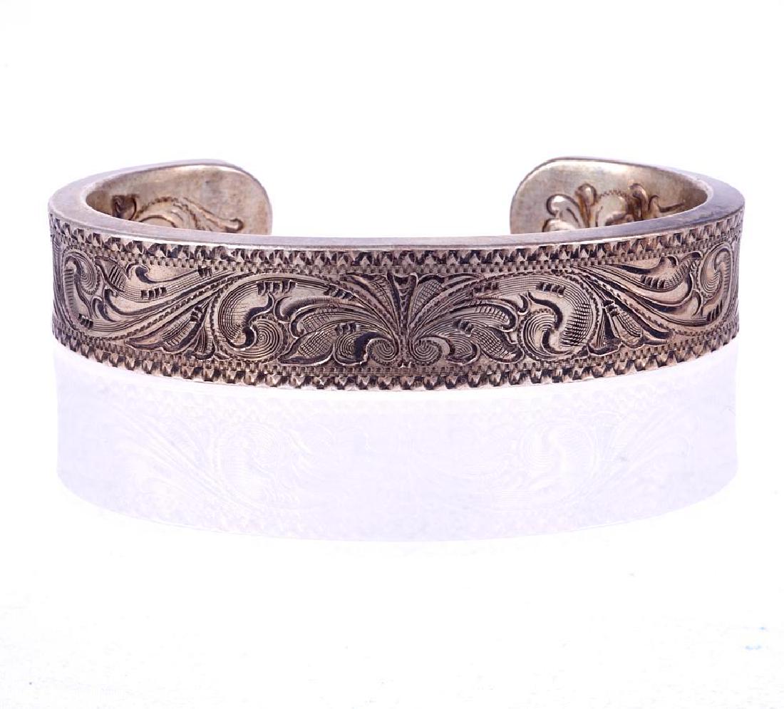 Silver King western style sterling silver cuff bracelet (1 of 1)