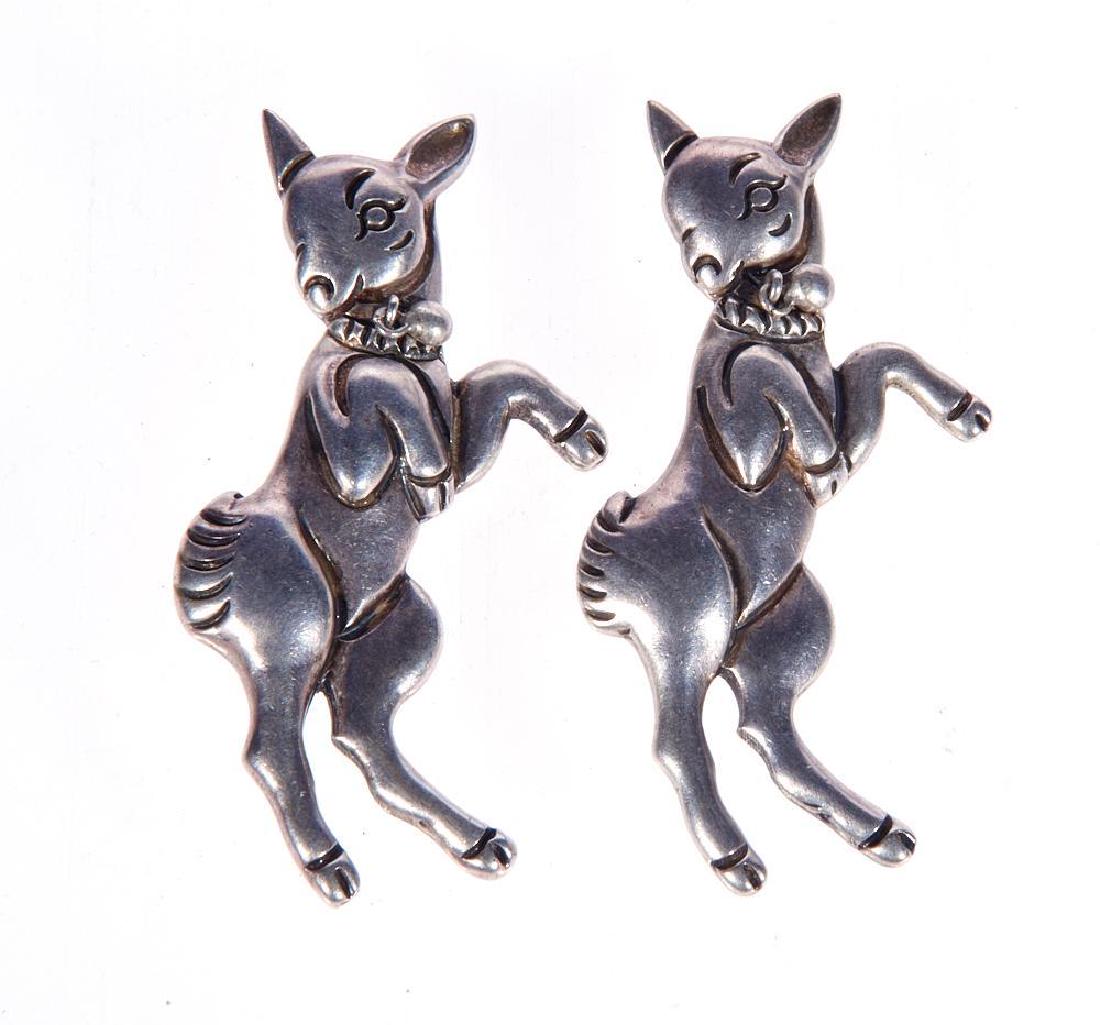 Pair of Los Castillo, Taxco sterling silver dancing faw (1 of 1)