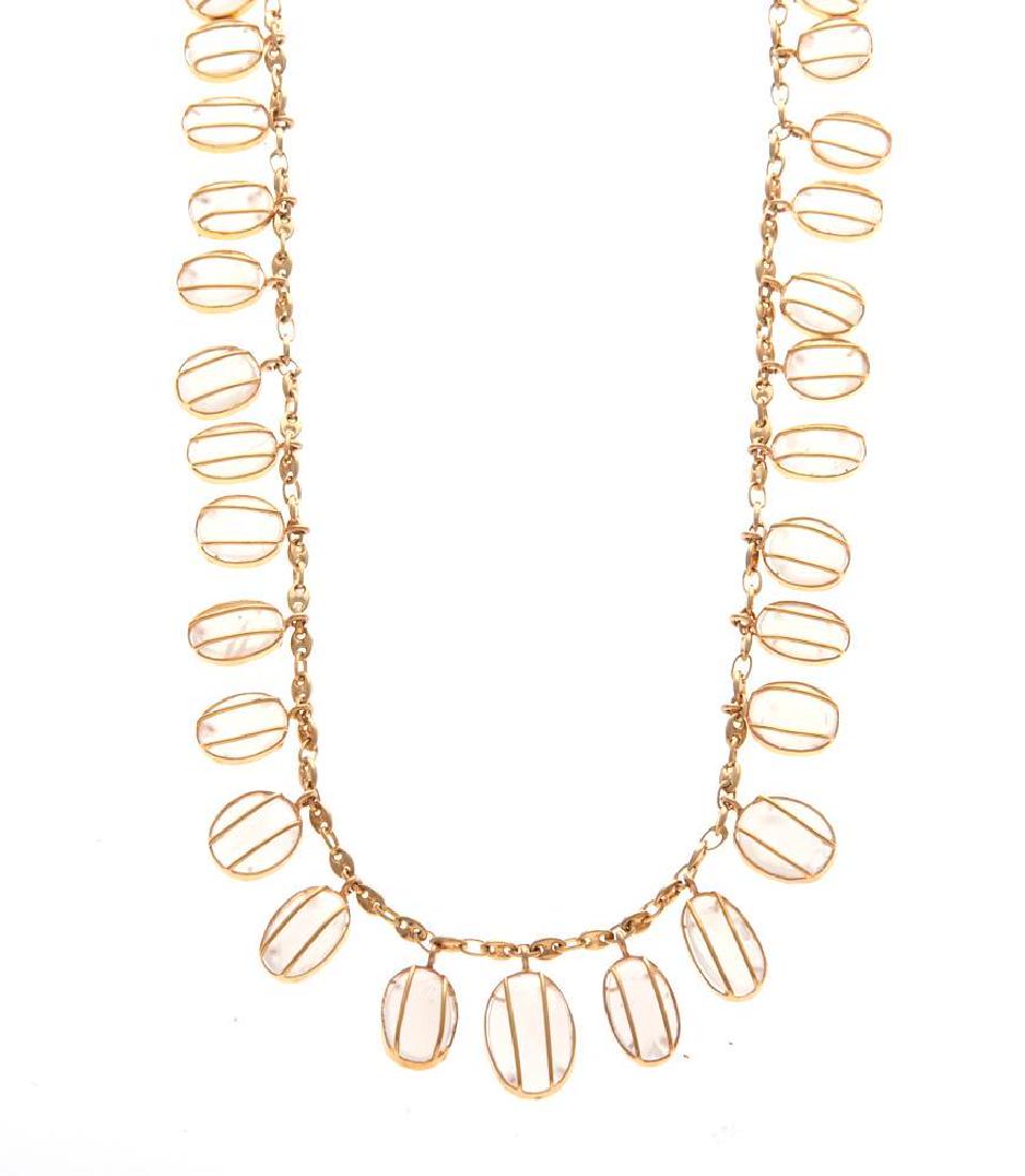 Moonstone and 18k gold necklace (1 of 1)