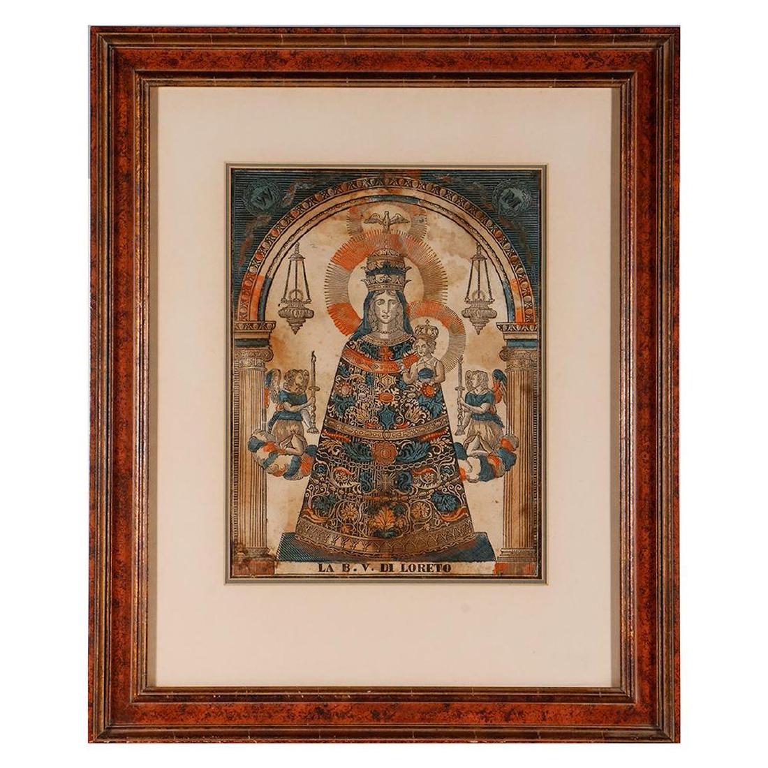 Unknown Artist: Artist: Unknown. Title: La B. V. Di Loreto. Size: Artwork: 14 3/4 x 11 inches. Frame: 25 1/4 x 20 1/2 inches. Medium: Print. John Pence was founder and owner of the largest art gallery in San Francisc