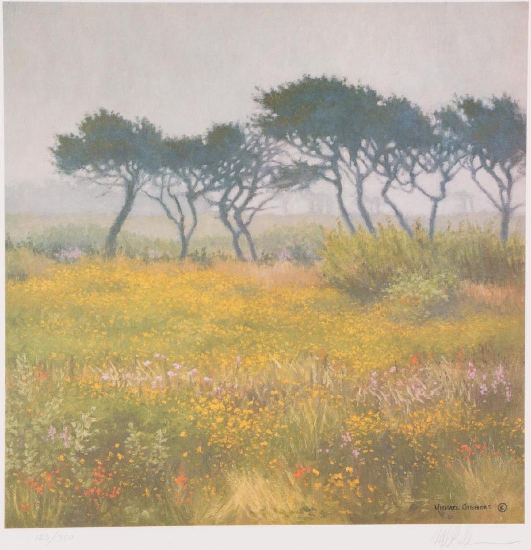 Michael Gibbons (born 1943): Artist: Michael Gibbons (born 1943). Signature: lower right. Size: Artwork: 13 x 12 3/4 inches. No frame. Medium: Lithograph. 123/350. John Pence was founder and owner of the largest art gallery in