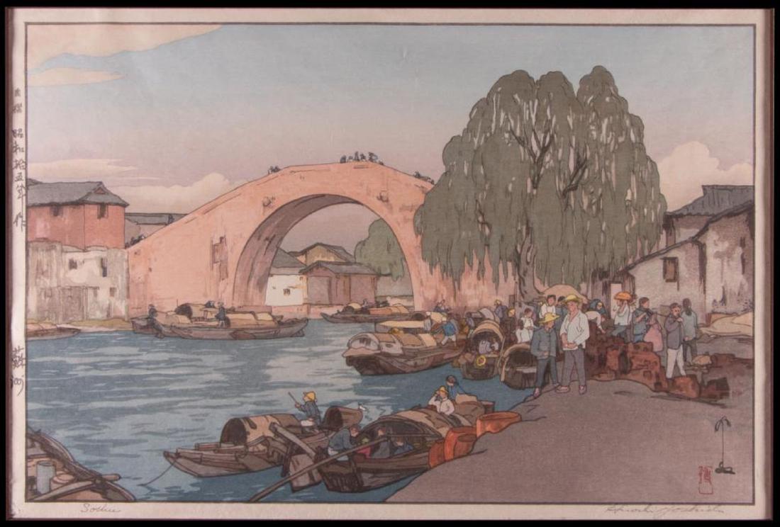 Hiroshi YOSHIDA (1876-1950): Hiroshi YOSHIDA (1876-1950) Title: Soshu. Date : 1940. Medium : woodblock, pencil signed. Condition : No condition problems to note. Dimensions : 10 3/4 x 16 inches. (Approx)